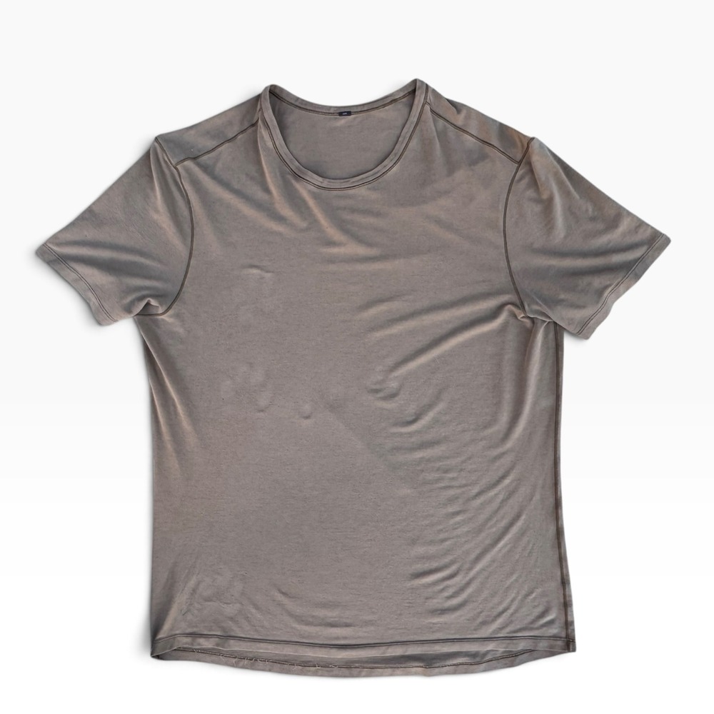 Lululemon Mens Fundamental T-Shirt Charcoal Gray Short Sleeve Crew Neck Tee